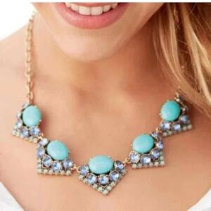 Stella and Dot Rory Turquoise, Purple and Gold Statement Necklace.
